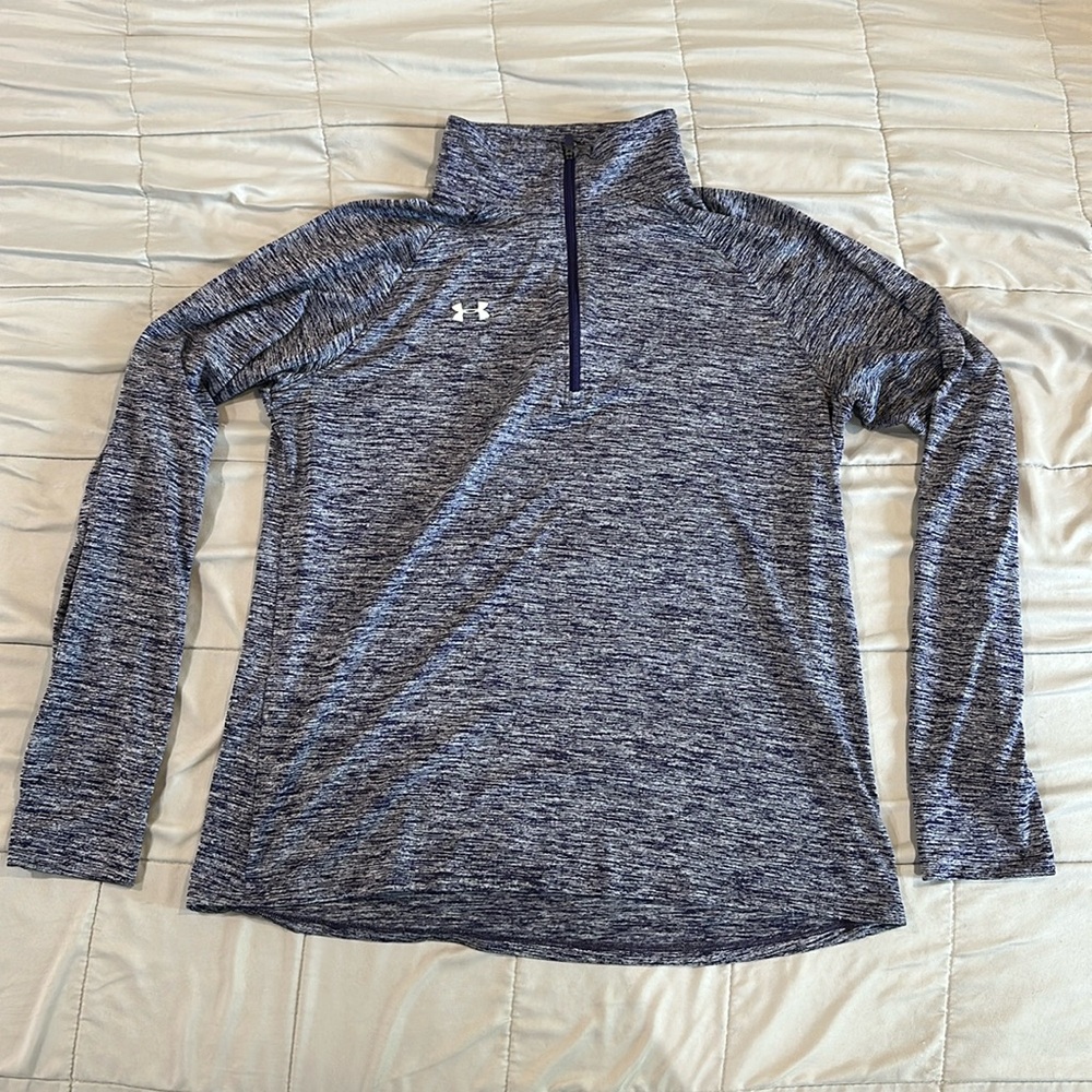 Under Armour Purple Heather Quarter-Zip Pullover Large